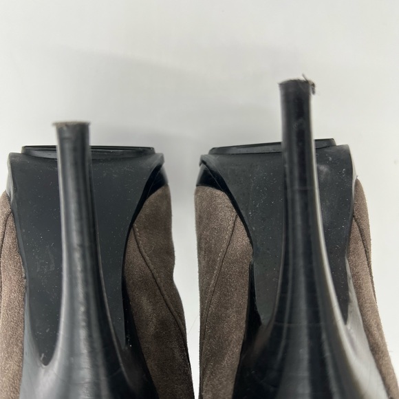 Michael Kors Grey-Taupe Suede High Heel Stiletto Ankle Leather Boots SZ 8 - Picture 10 of 15